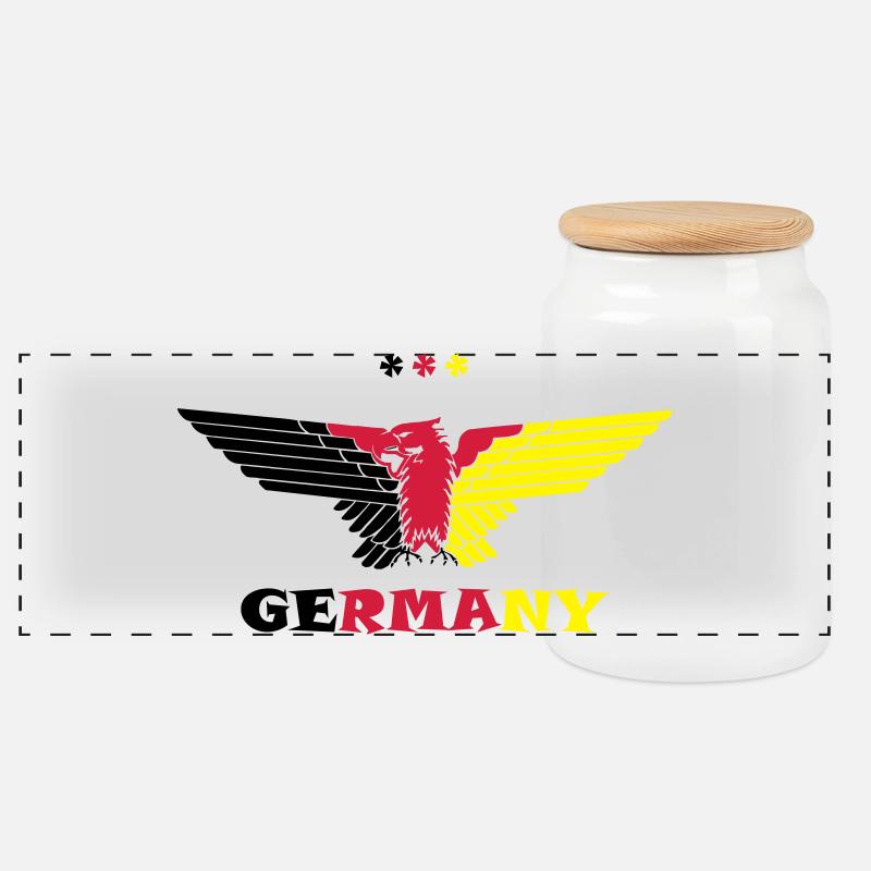Deutschland Adler Germany colored - Panorama Keksdose mit Holzdeckel - Weiß