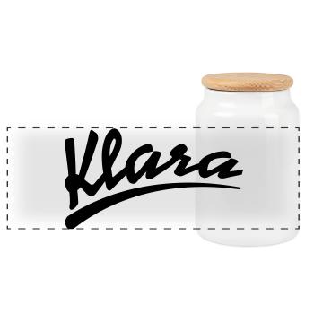 klara | Klara - Boîte à biscuits avec couvercle en bois - blanc - Devant
