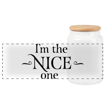 Noël - Boîte à biscuits avec couvercle en bois - blanc - Devant