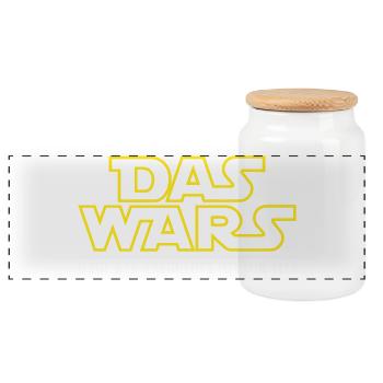 Conclusion The Wars may be the conclusion with me - Panoramic Cookie Jar with Wooden Lid - white - Front