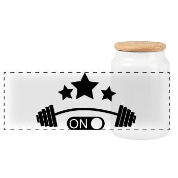 culturiste, musculation,fitness,entraînement,bête - Boîte à biscuits avec couvercle en bois - blanc - Devant