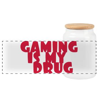 Gamer / Gaming - Boîte à biscuits avec couvercle en bois - blanc - Devant