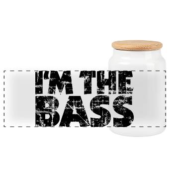 I'm the Bass Vintage Black (FR) - Boîte à biscuits avec couvercle en bois - blanc - Devant