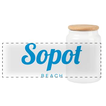 SOPOT Polen Polska Poland - Panorama Keksdose mit Holzdeckel - Weiß - Vorne