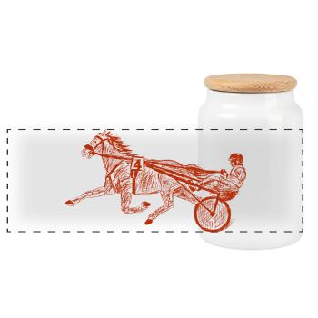 trotter - Boîte à biscuits avec couvercle en bois - blanc - Devant