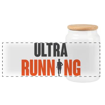 Ultra Running - Panoramic Cookie Jar with Wooden Lid - white - Front