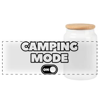 Camping mode on - Boîte à biscuits avec couvercle en bois - blanc - Devant