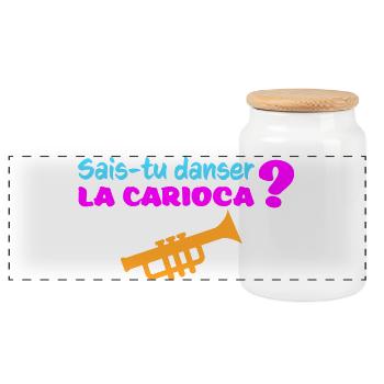 carioca - Boîte à biscuits avec couvercle en bois - blanc - Devant
