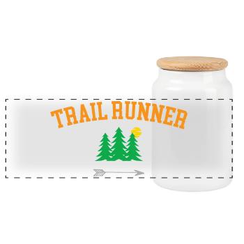 Coureur de sentier - Boîte à biscuits avec couvercle en bois - blanc - Devant