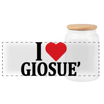 t-shirt J’adore Giosue t-shirt idée cadeau - Boîte à biscuits avec couvercle en bois - blanc - Devant