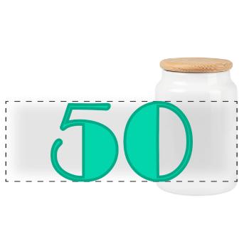 50. HAPPY BIRTHDAY. HAPPY BIRTHDAY - Panoramic Cookie Jar with Wooden Lid - white - Front