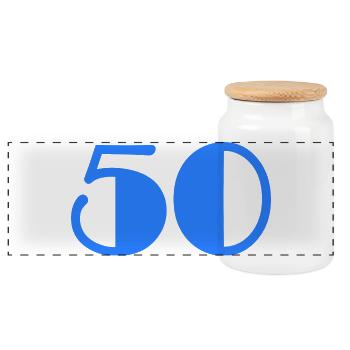 50. BIRTHDAY. HAPPY BIRTHDAY - Panoramic Cookie Jar with Wooden Lid - white - Front