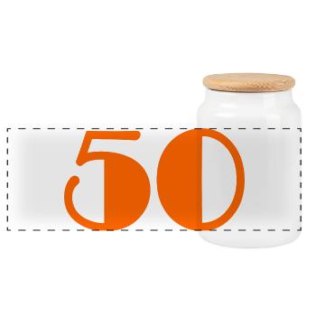 50 ANS. 50e ANNIVERSAIRE. ANNIVERSAIRE 50 ANS. 50 - Boîte à biscuits avec couvercle en bois - blanc - Devant