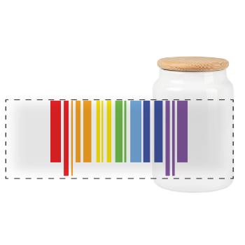 LGBTQ+ Pride - Panoramic Cookie Jar with Wooden Lid - white - Front