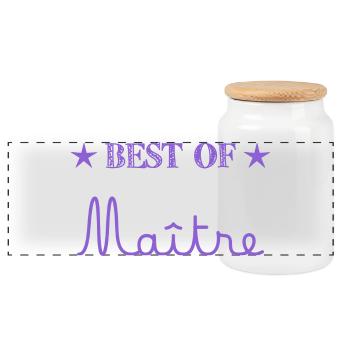 MAÎTRE. MERCI. MERCI MAÎTRE. CADEAU MAÎTRE. VACANC - Boîte à biscuits avec couvercle en bois - blanc - Devant