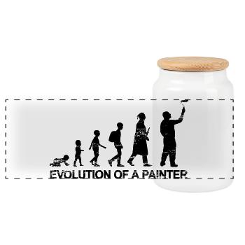 Développement d’un peintre - Boîte à biscuits avec couvercle en bois - blanc - Devant