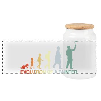 Peintre Varnisher Evolution - Boîte à biscuits avec couvercle en bois - blanc - Devant