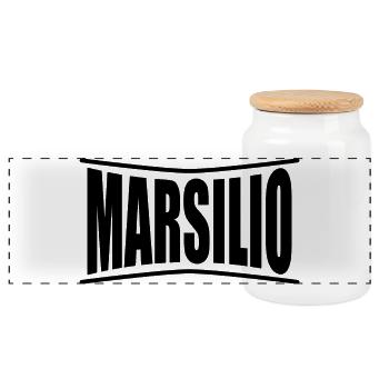 Marsilio t-shirt t-shirt idée cadeau - Boîte à biscuits avec couvercle en bois - blanc - Devant