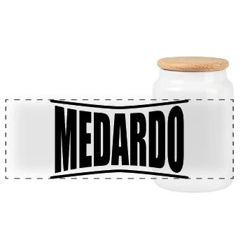 Medardo t-shirt t-shirt gift idea - Panoramic Cookie Jar with Wooden Lid - white - Front