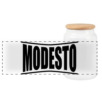 Modest t-shirt t-shirt gift idea - Panoramic Cookie Jar with Wooden Lid - white - Front