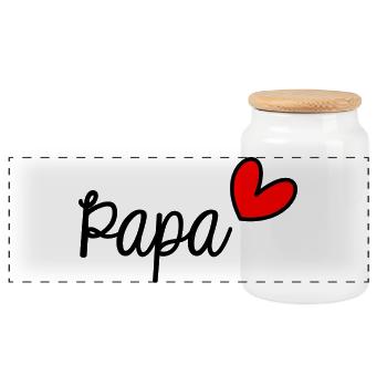 PAPA. FÊTE DES PÈRES. BONNE FÊTE PAPA. BONNE FÊTE. - Boîte à biscuits avec couvercle en bois - blanc - Devant