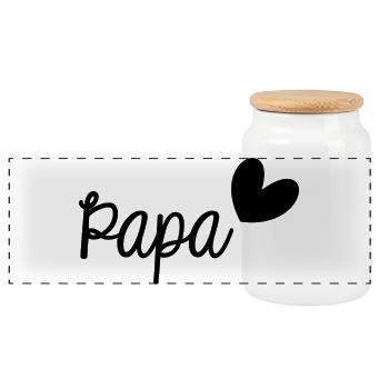 HAPPY FATHER'S DAY. DAD. FATHER's DAY - Panoramic Cookie Jar with Wooden Lid - white - Front