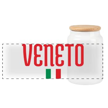 Vento Italienische Flagge Grafik T-Shirt - Panorama Keksdose mit Holzdeckel - Weiß - Vorne