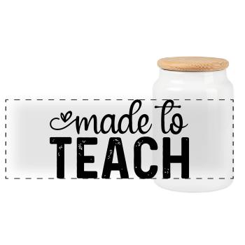 Made to Teach - Panoramic Cookie Jar with Wooden Lid - white - Front