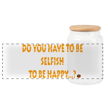Bold Motivational Text Design - Panoramic Cookie Jar with Wooden Lid - white - Front