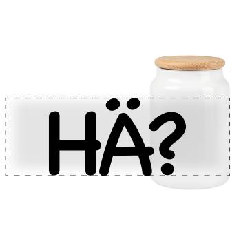 Excuse me, huh - Panoramic Cookie Jar with Wooden Lid - white - Front