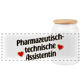 Pharmazie Apotheke Auszubildende - Panorama Keksdose mit Holzdeckel - Weiß - Vorne
