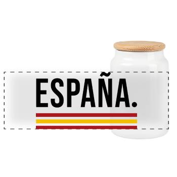 España – Urban Streetwear Shirt - Panoramic Cookie Jar with Wooden Lid - white - Front