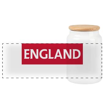 Englands helle Skyline - Panorama Keksdose mit Holzdeckel - Weiß - Vorne