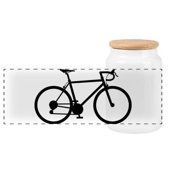 Fahrrad Rennrad Radfahrer Fahrradfahrer Rad - Panorama Keksdose mit Holzdeckel - Weiß - Vorne