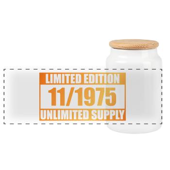 50e anniversaire édition limitée - ꝏ Approvisionnement 11/1975 - Boîte à biscuits avec couvercle en bois - blanc - Devant