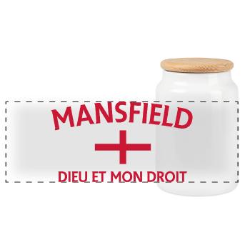 Drapeau anglais Mansfield Le droit de Dieu - Boîte à biscuits avec couvercle en bois - blanc - Devant