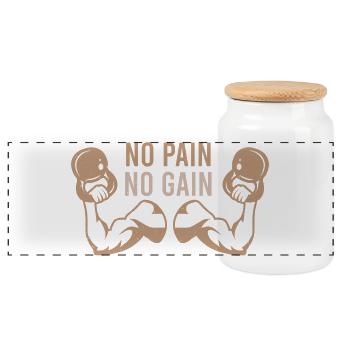 Bodybuilding Fitness Vintage Gym Athletes Workout - Panoramic Cookie Jar with Wooden Lid - white - Front