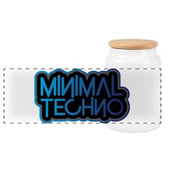 Minimaler Techno - Panorama Keksdose mit Holzdeckel - Weiß - Vorne