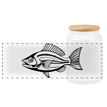 Fish Angler T-shirt Cadeau Angler - Boîte à biscuits avec couvercle en bois - blanc - Devant