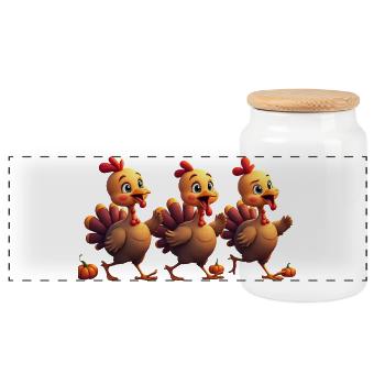 Bébé dinde de Thanksgiving - Boîte à biscuits avec couvercle en bois - blanc - Devant