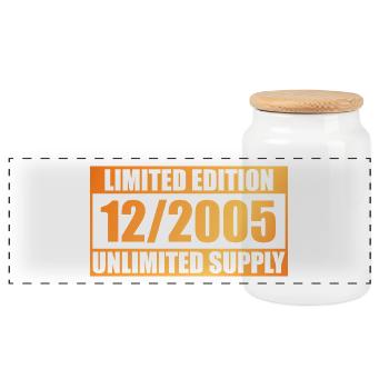 20th Anniversary Limited Edition - ꝏ Supply 12/2005 - Panoramic Cookie Jar with Wooden Lid - white - Front