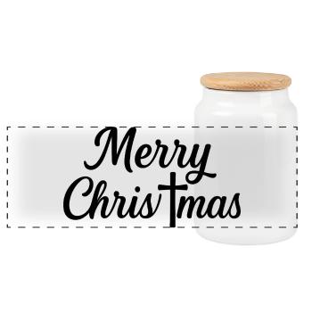 Funny Christmas T-Shirt Gift - Panoramic Cookie Jar with Wooden Lid - white - Front