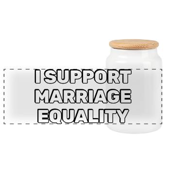 Support Marriage Equality  - Panoramic Cookie Jar with Wooden Lid - white - Front