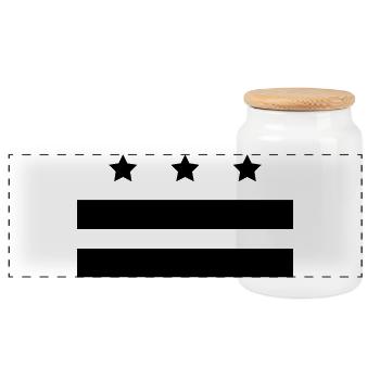 Drapeau de Washington - Boîte à biscuits avec couvercle en bois - blanc - Devant