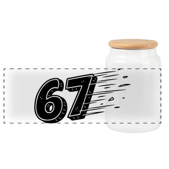 67 Meme Speedlines – Numéro Fast Comic - Boîte à biscuits avec couvercle en bois - blanc - Devant