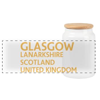 Glasgow – Scotland Textdesign - Boîte à biscuits avec couvercle en bois - blanc - Devant