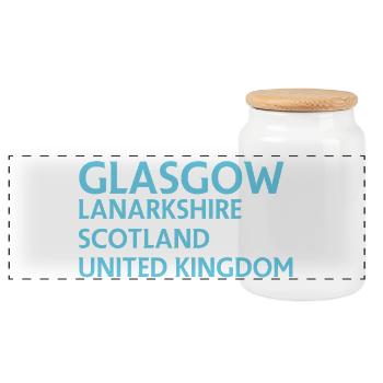 Glasgow – Scotland Textdesign - Boîte à biscuits avec couvercle en bois - blanc - Devant