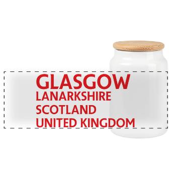 Glasgow – Scotland Textdesign - Boîte à biscuits avec couvercle en bois - blanc - Devant
