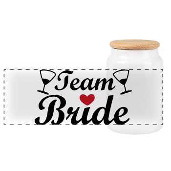 Équipe Mariée – Chemise de fête de jeune fille - Boîte à biscuits avec couvercle en bois - blanc - Devant