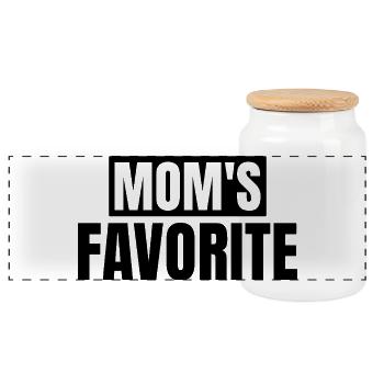 Enfant préféré Chéri de maman Je suis le préféré de maman - Boîte à biscuits avec couvercle en bois - blanc - Devant